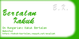 bertalan kakuk business card